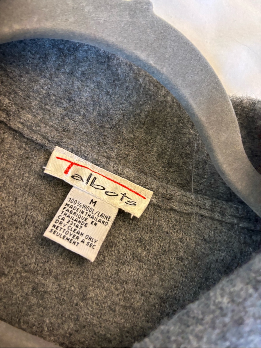 Talbots Gray Wool-Blend Button Front cardigan shacket - Picture 6 of 6